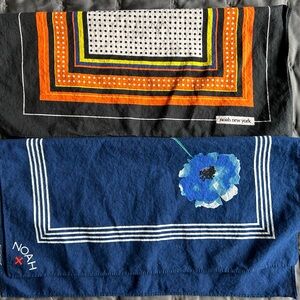 NOAH NYC Lot of 2 Bandanas Super Rare Beautiful 100% cotton 18” square flower
